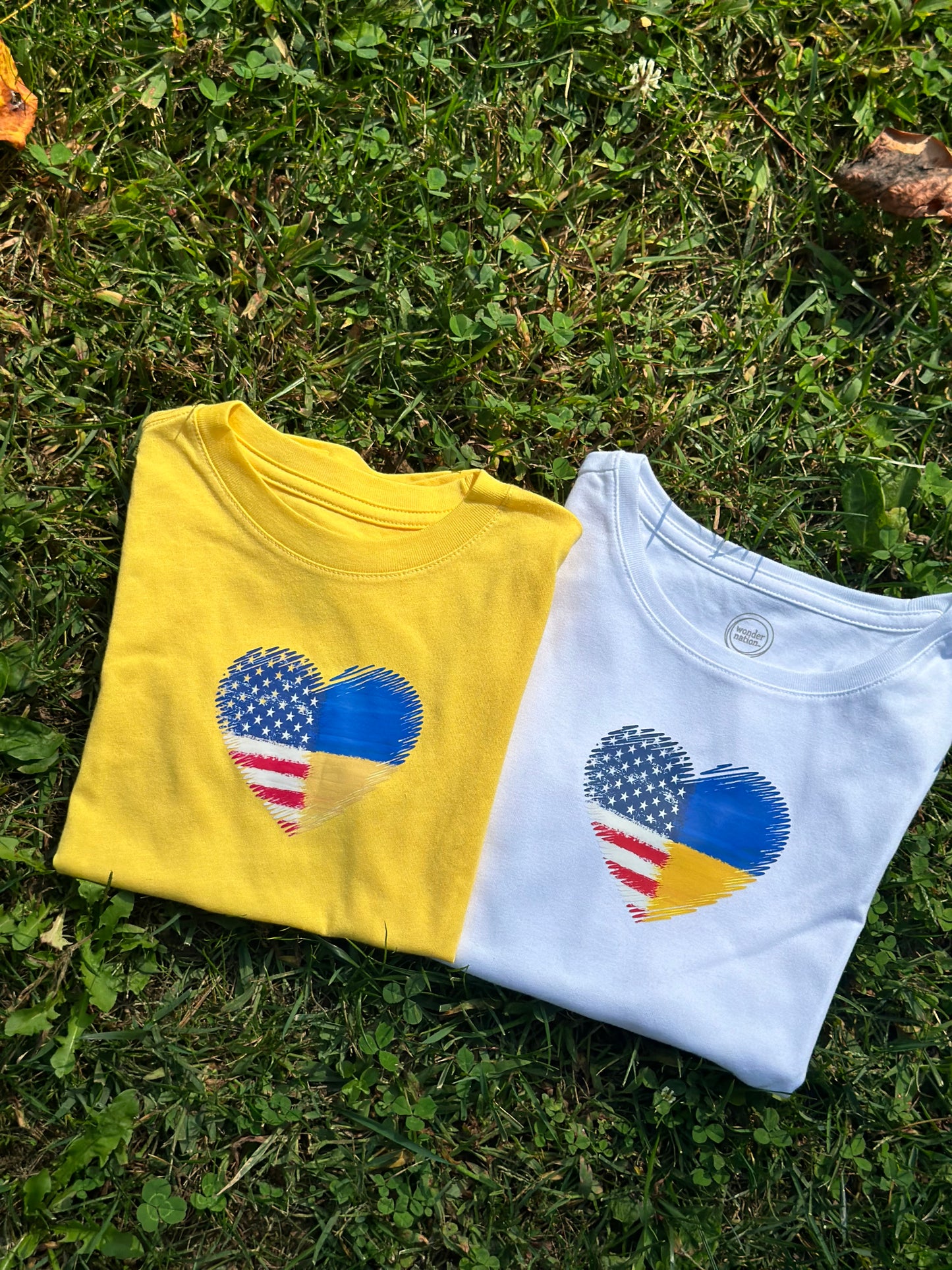 Printed ukrainian kids t-shirt ukr usa heart