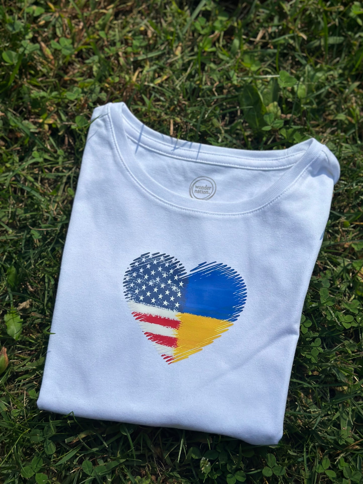 Printed ukrainian kids t-shirt ukr usa heart