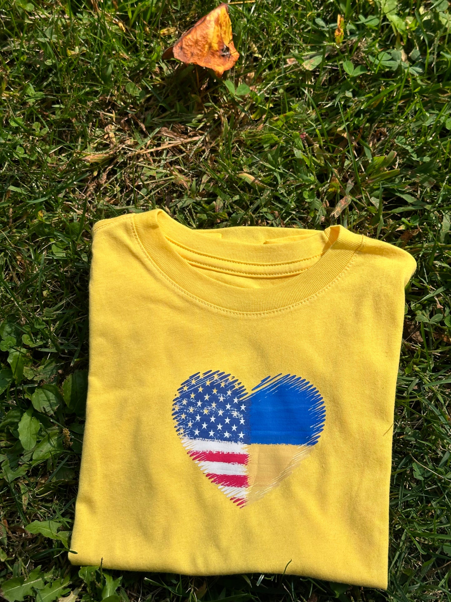 Printed ukrainian kids t-shirt ukr usa heart