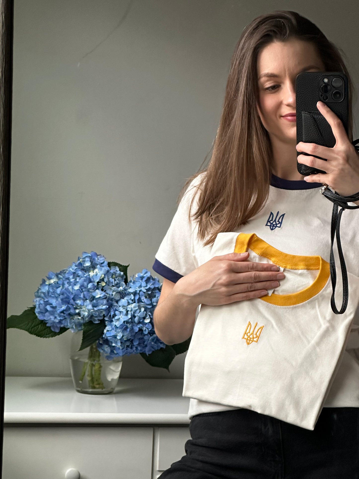 ukrainian embroidered trident t shirt