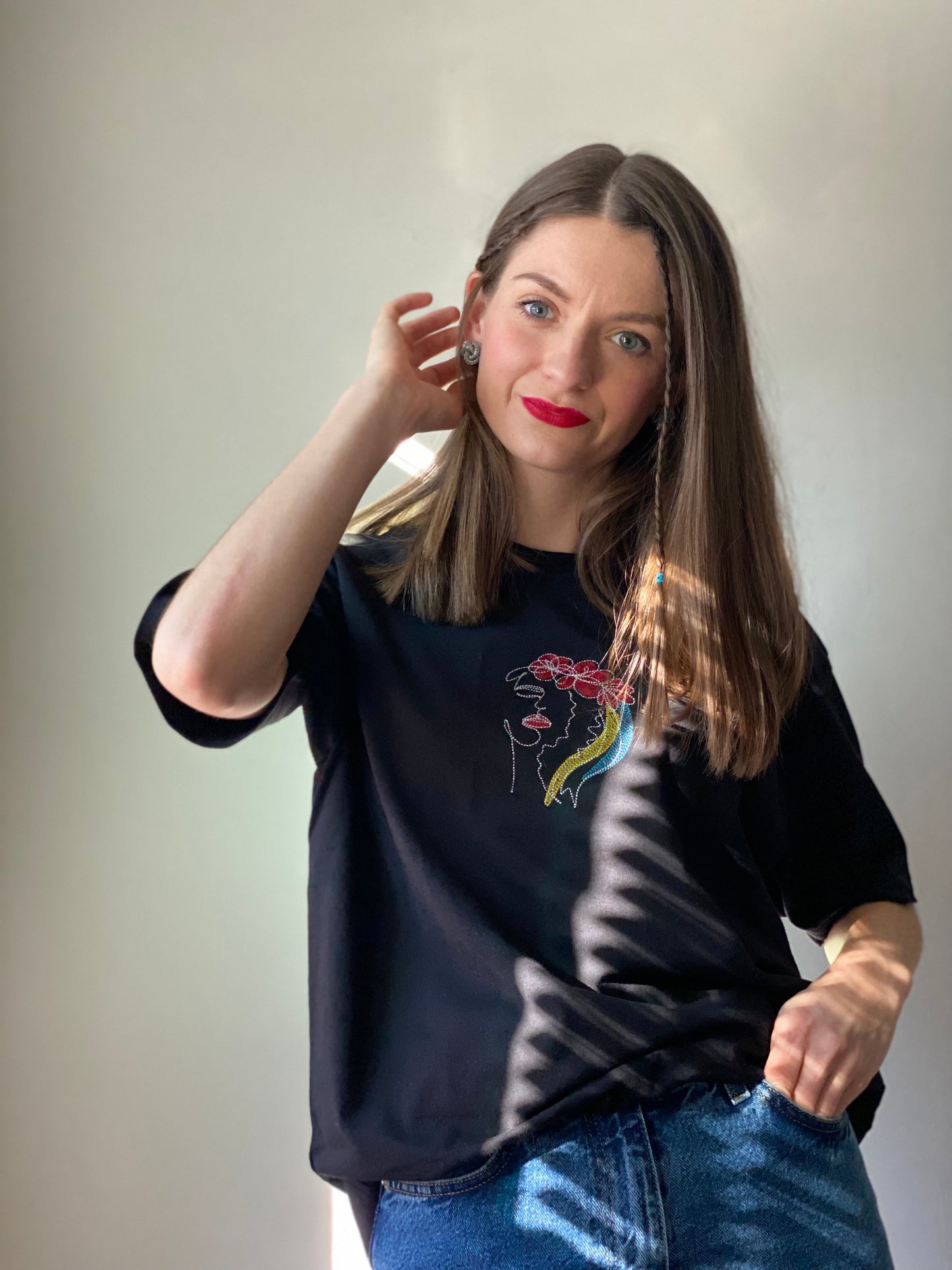 ukrainian girl woman embroidery patriotic t-shirt