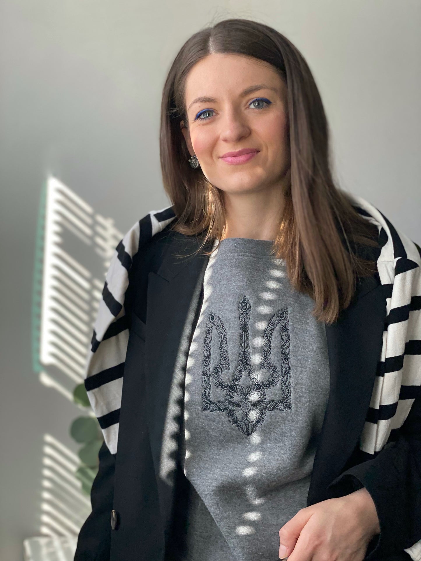 embroidered sweatshirt ukrainian trident