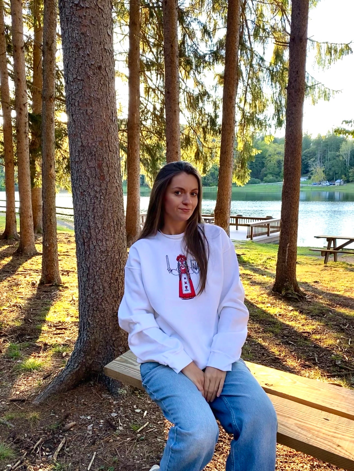 Embroidered sweatshirt Ukrainian motanka