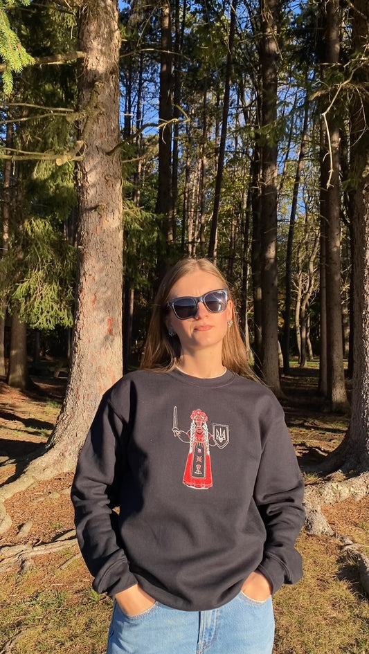 Embroidered sweatshirt Ukrainian motanka