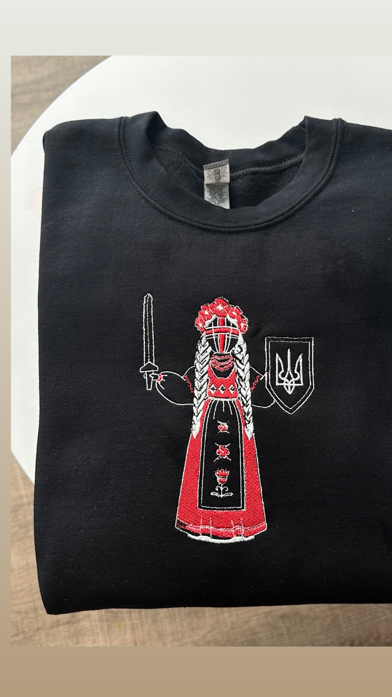 Embroidered sweatshirt Ukrainian motanka