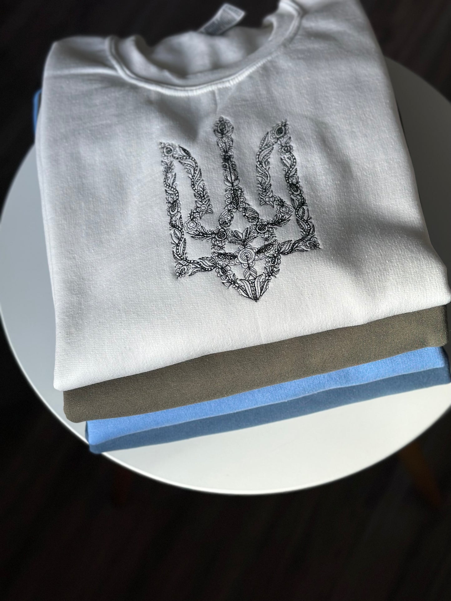 embroidered sweatshirt ukrainian trident