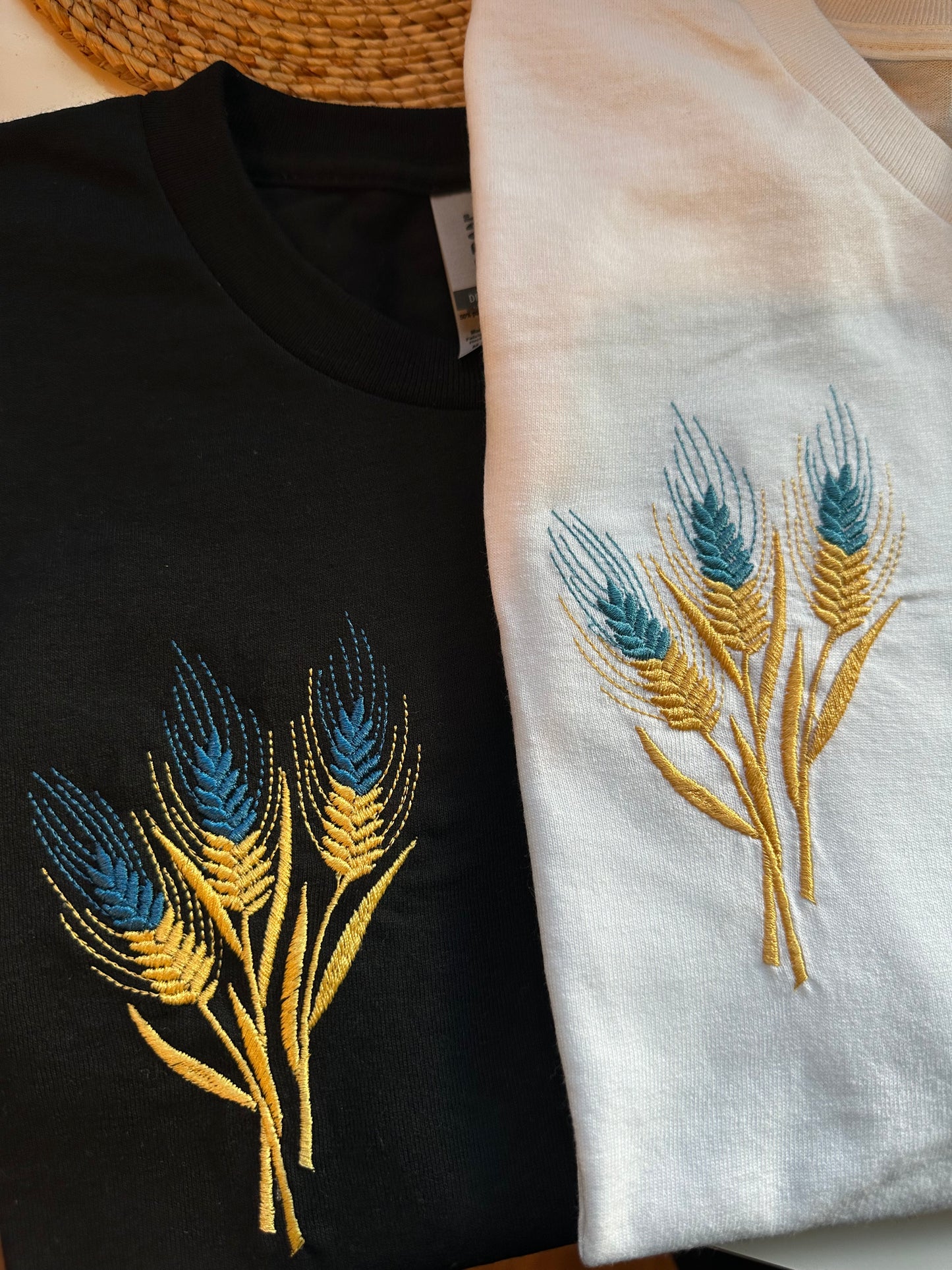 embroidery ukrainian t-shirt ears of wheat patriotic design