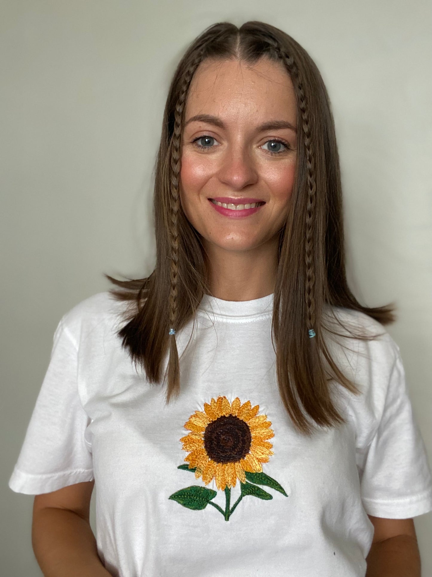 Embroidered sunflower t shirt