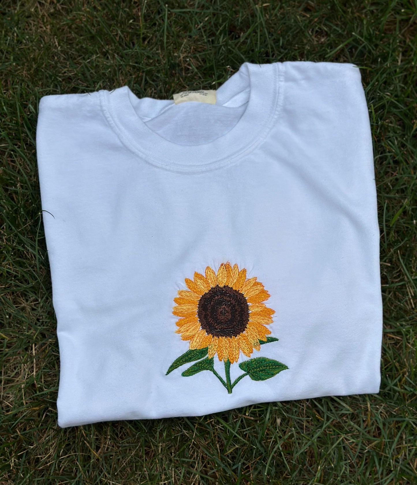 Embroidered sunflower t shirt